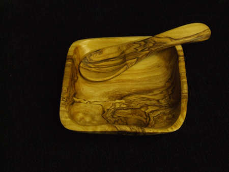 square bowl with spoon